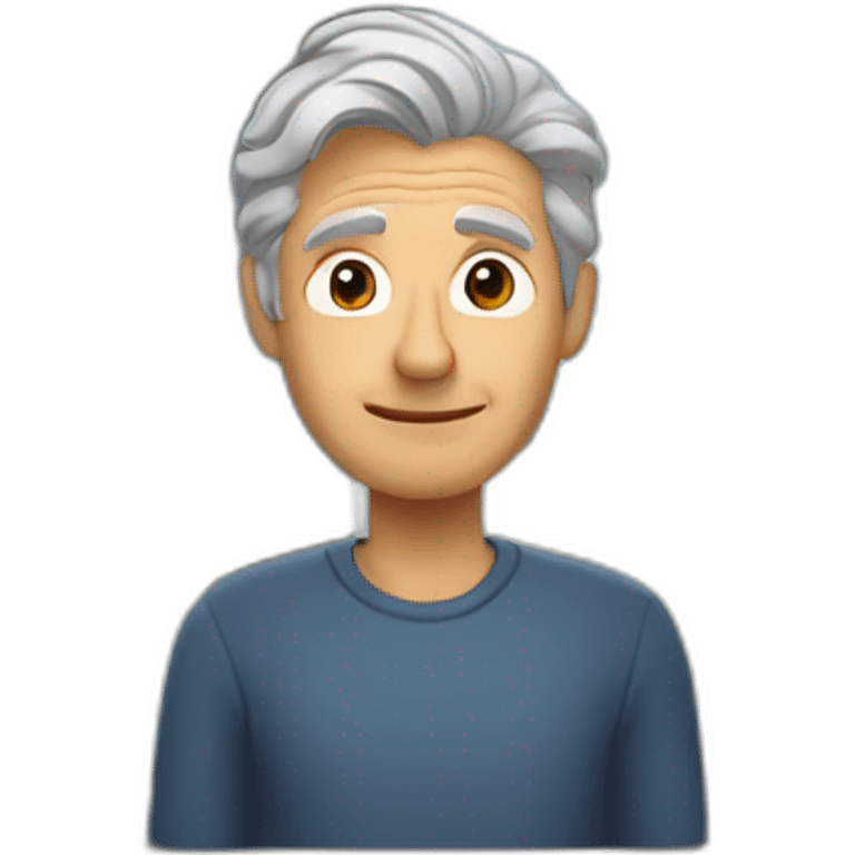 Grey haired Man looking out window emoji