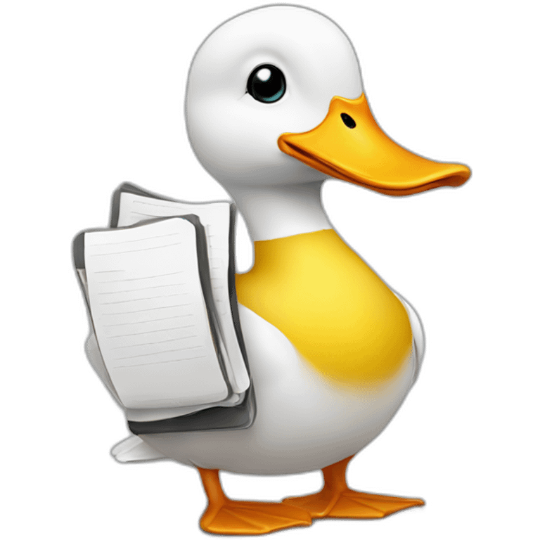 Duck with an agenda emoji