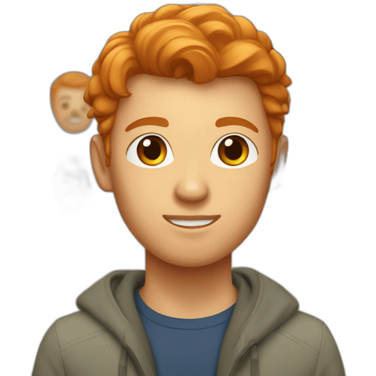 ginger-headed young Uzbek man emoji