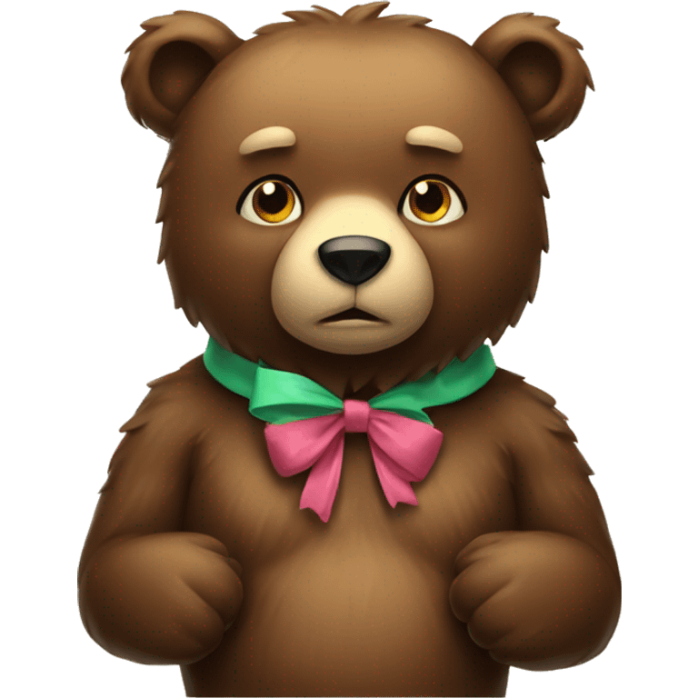 Bear with a bow emoji