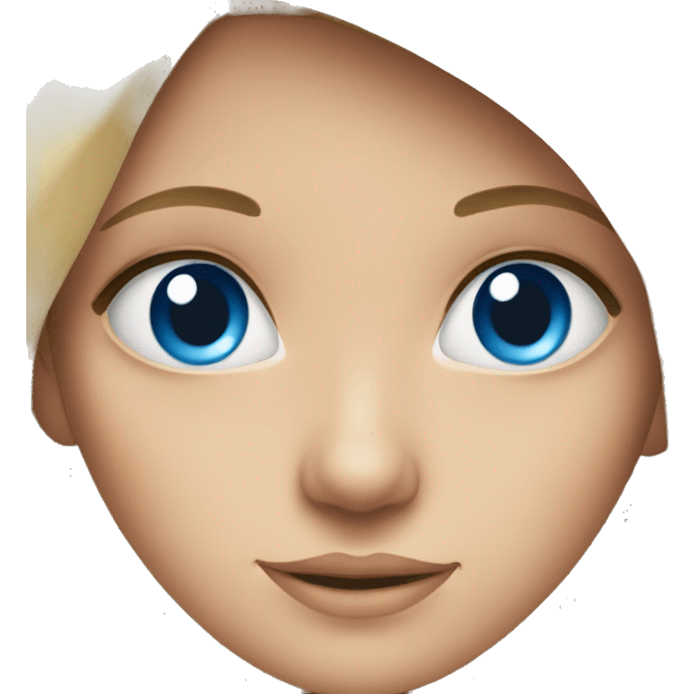 blue eyed girl looking at viewer emoji