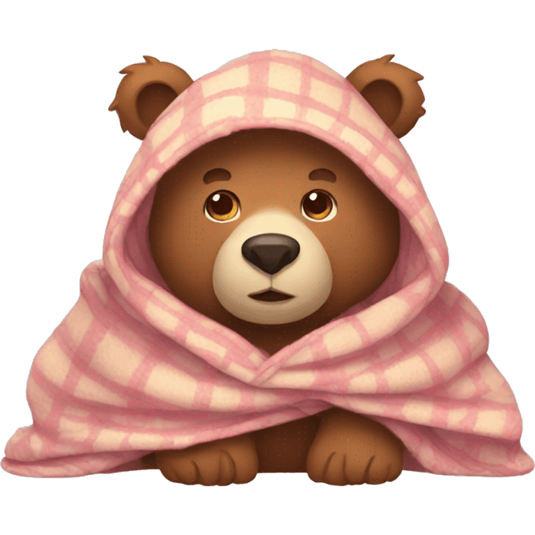 bear cozy in blanket emoji