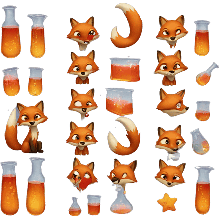 Fox with chemistry emoji