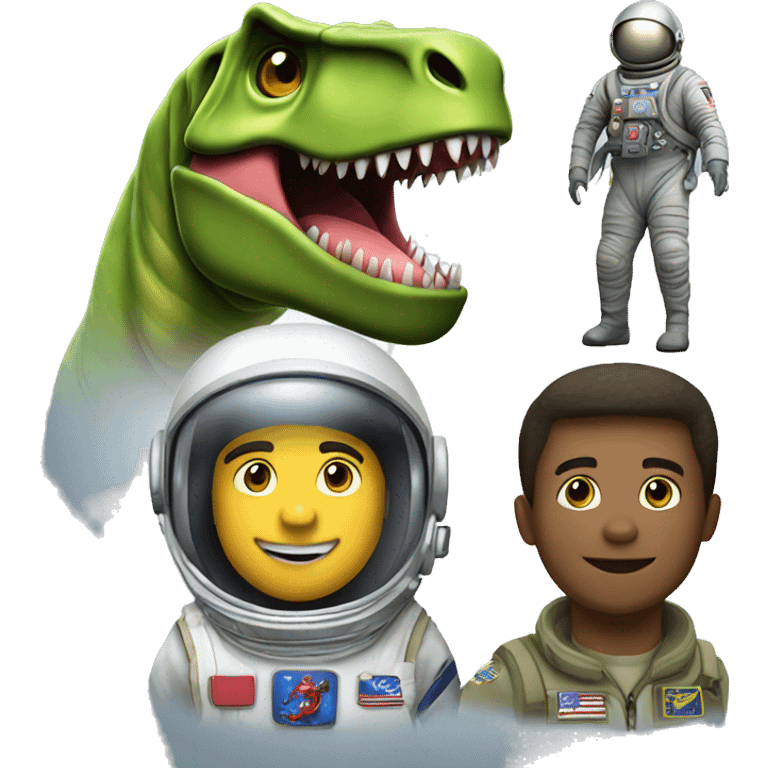 astronaut, t-rex and toy solider emoji