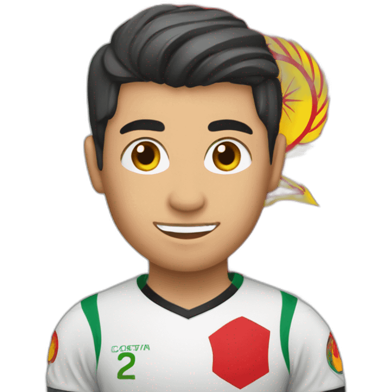 Soccer's player with the flag of kyrgyzstan emoji