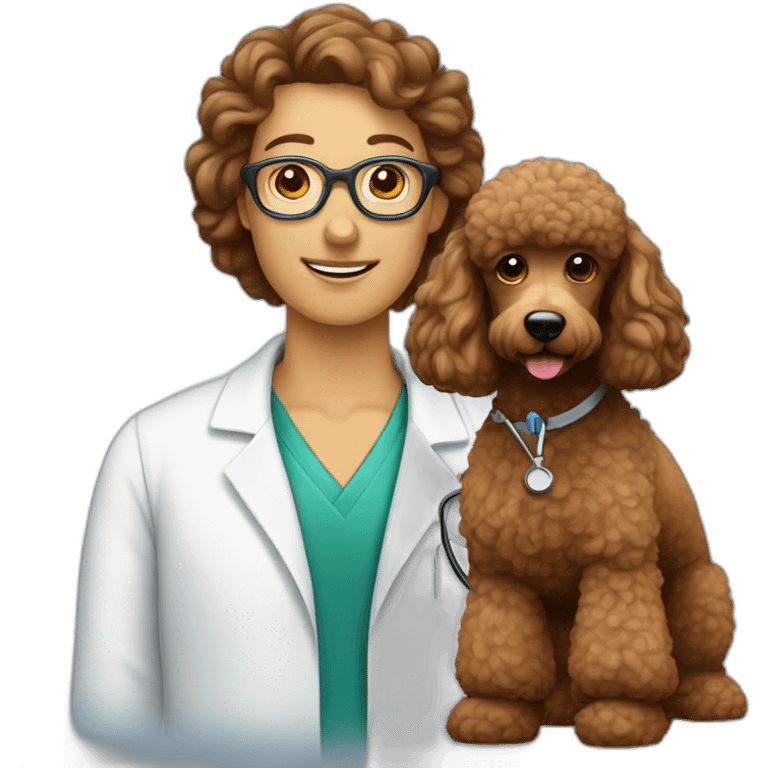 Neurologist and brown poodle emoji