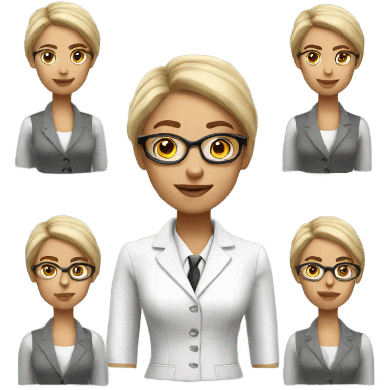 Zoomer young Banker Lady White sceen emoji