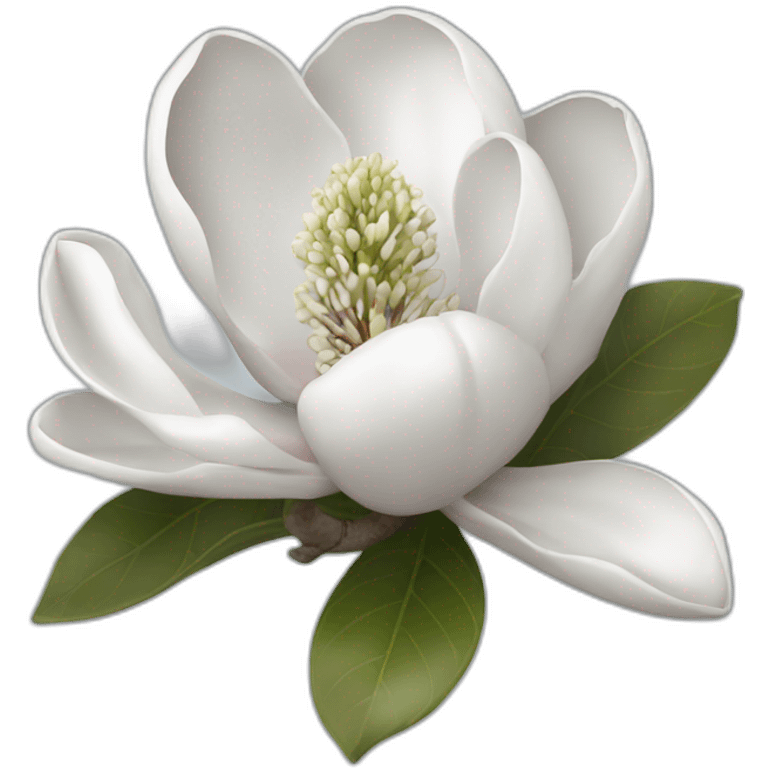 Silver magnolia flower emoji