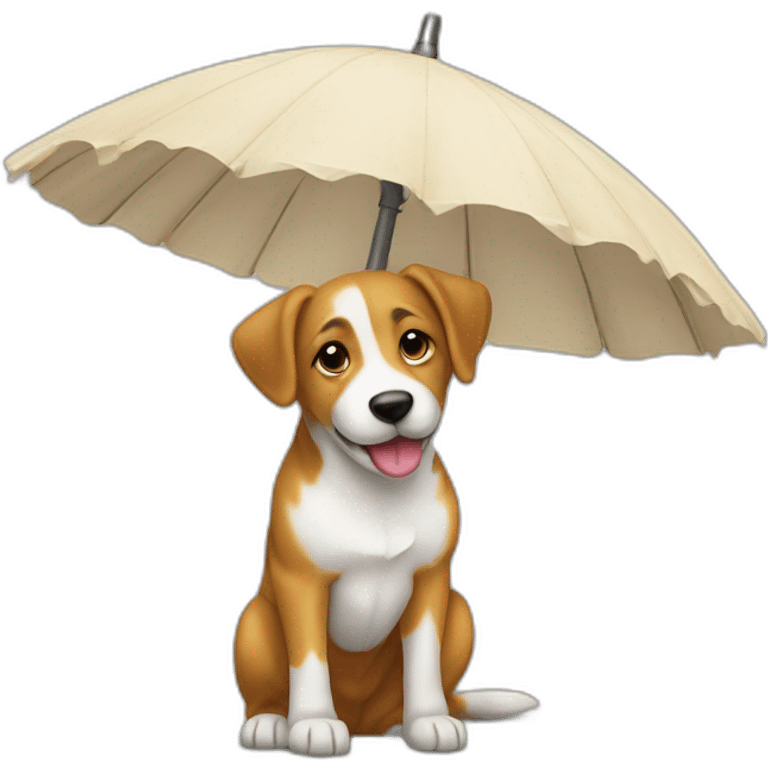 Un chien sur un parasol emoji