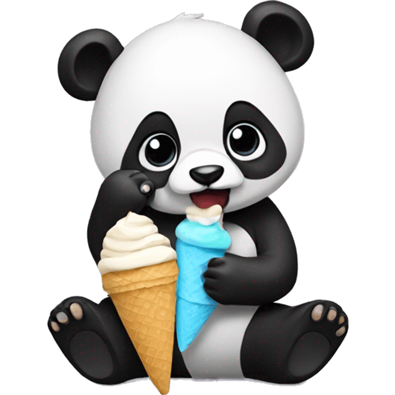 Panda eating ice cream emoji