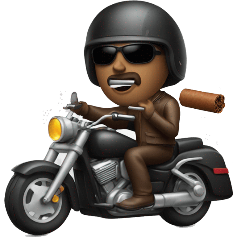 motorcycle rider with cigar emoji