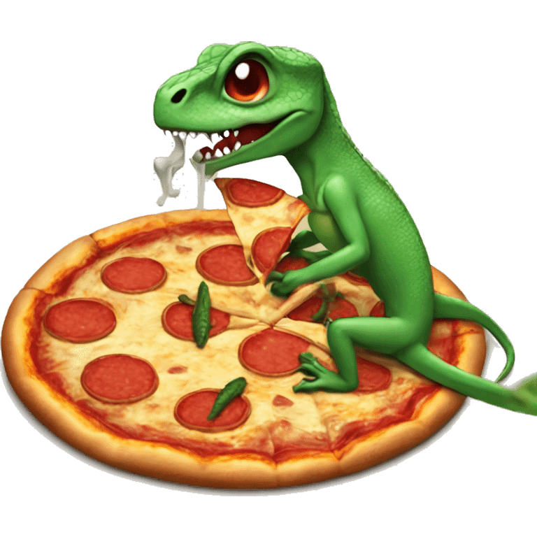 pizza eating a lizard emoji