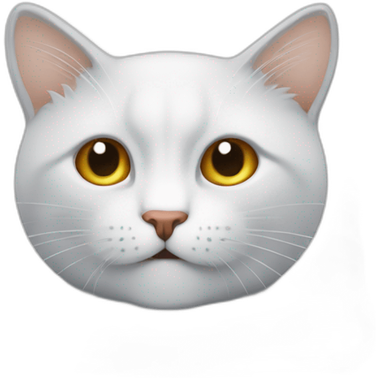 Un chat aurait blanc qui chasse une mouche sur un lit emoji