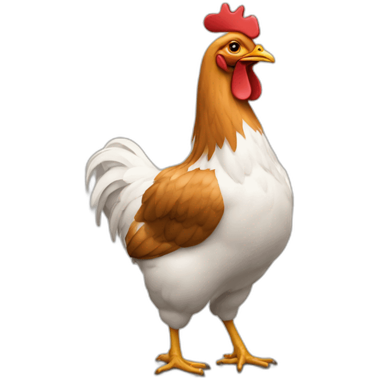 Un humain sur une poule emoji