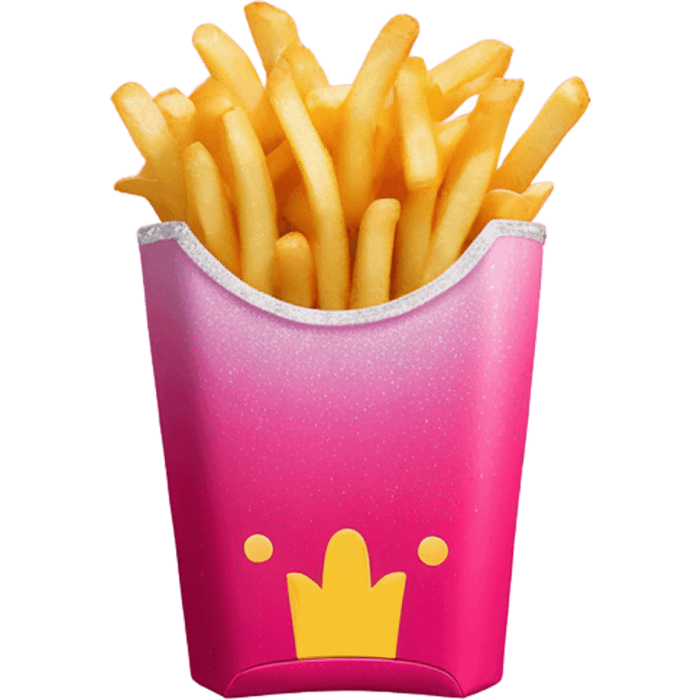 Pink ombre McDonald’s fries with glitter  emoji