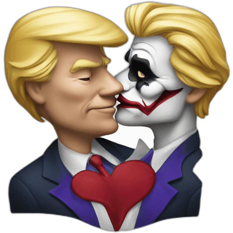 trump kissing joker emoji