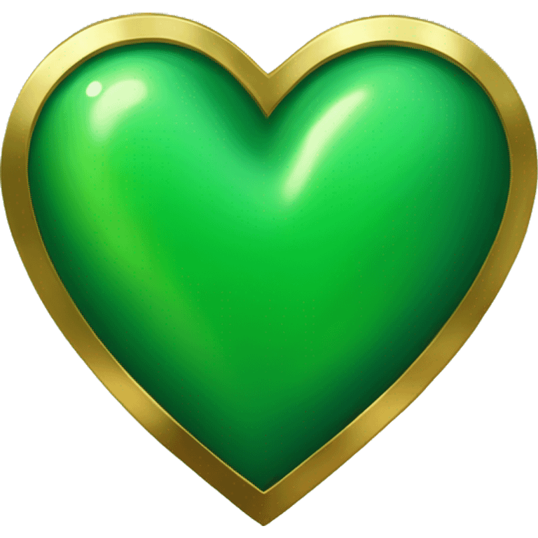 Loki green heart with gold edges  emoji