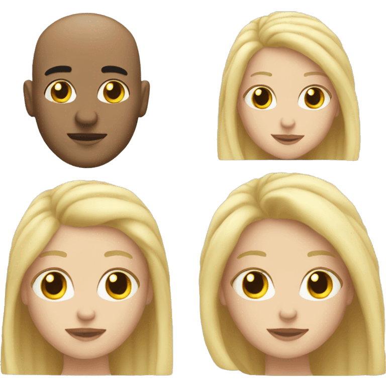 bald man with blonde long hair girl emoji