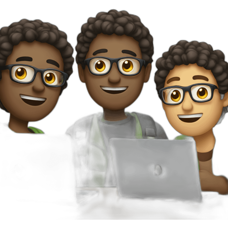 three dudes with laptops emoji