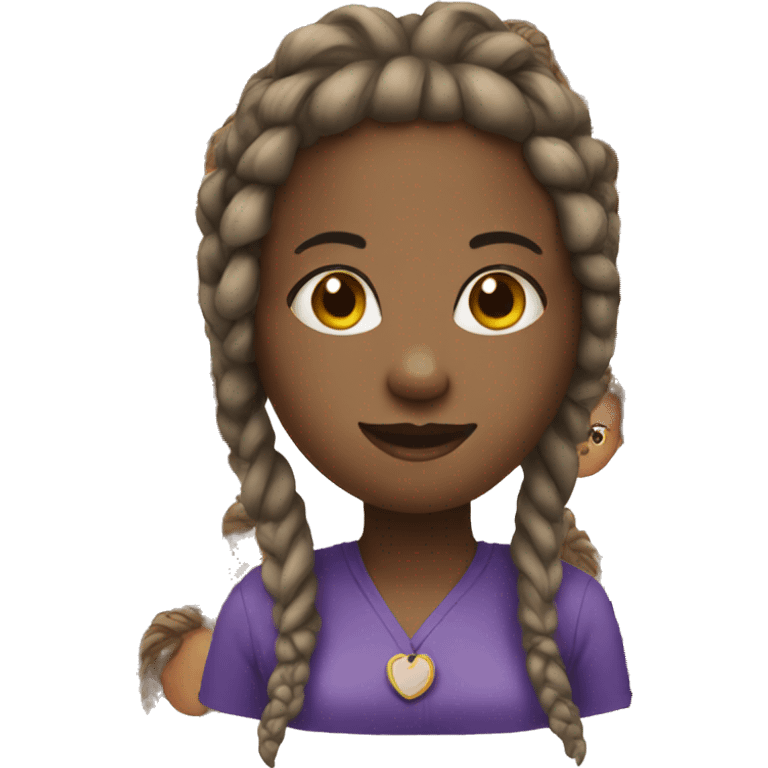 Black girl with braids  emoji