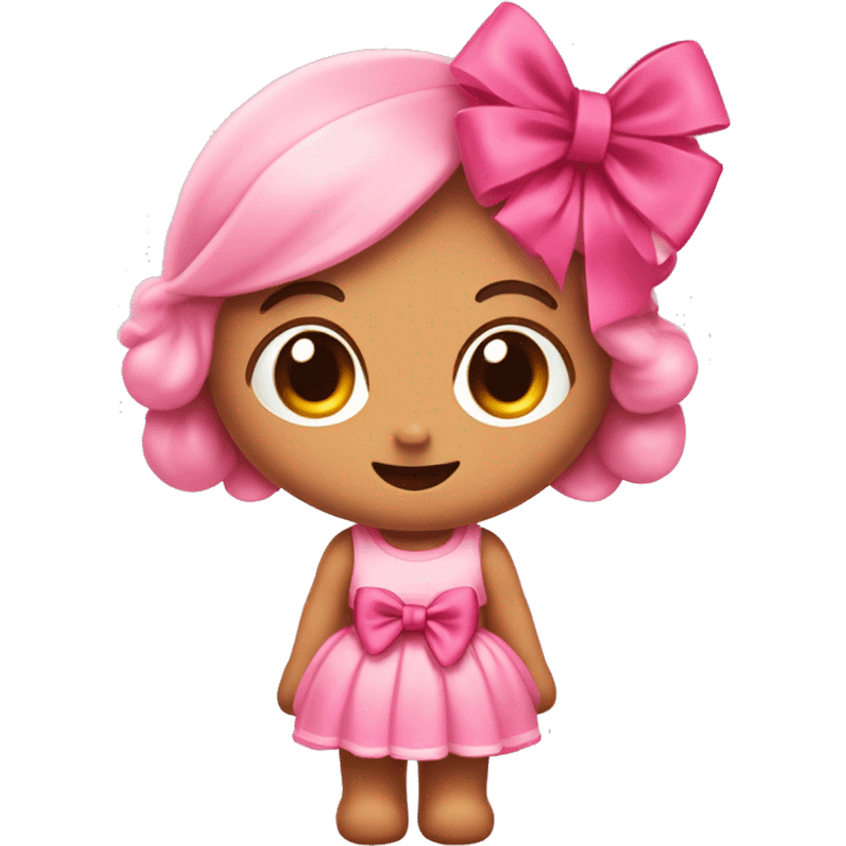 Cinnamorol wearing a pink dress with ribbons and a cute pink bow on his head emoji