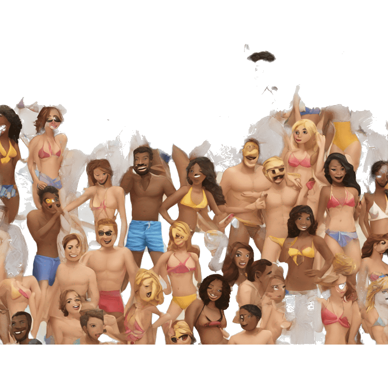 Loads of people partying on the beach  emoji