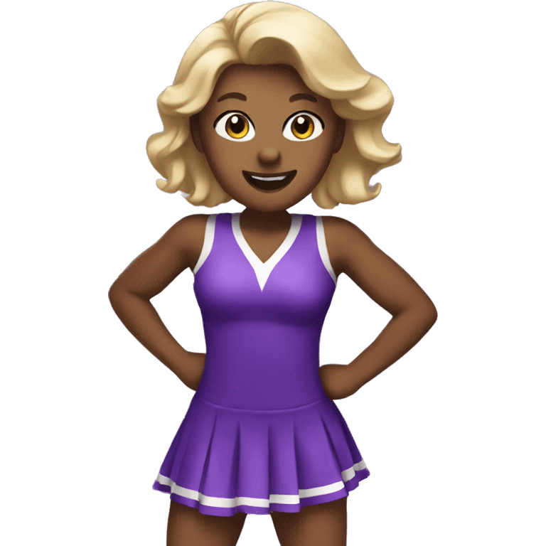 Adult Cheerleader cheering purple dress emoji