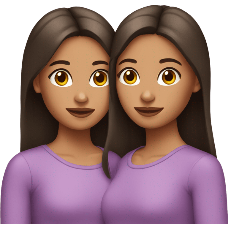 brunette twin sisters  emoji