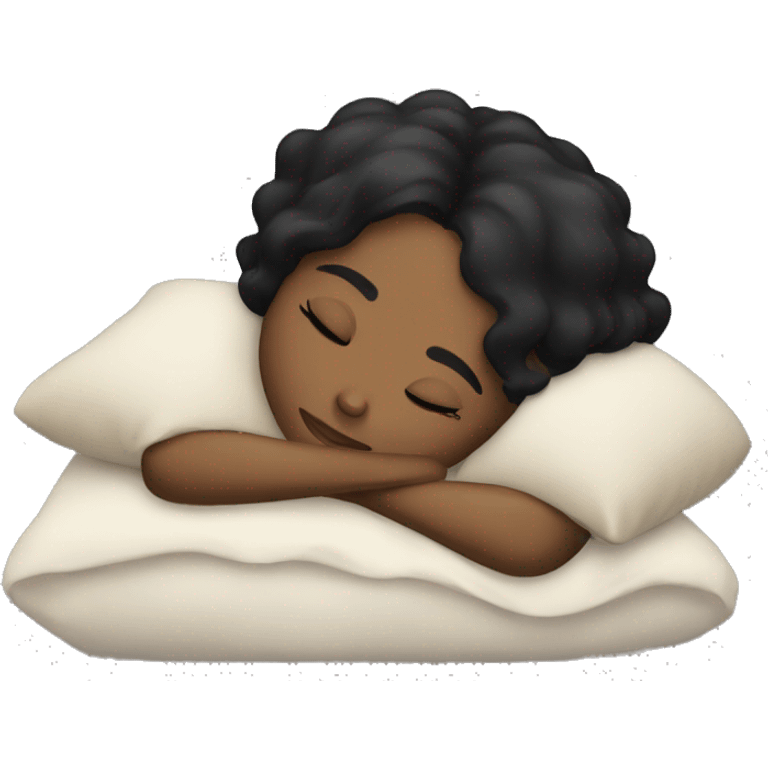 black hair girl sleeping emoji