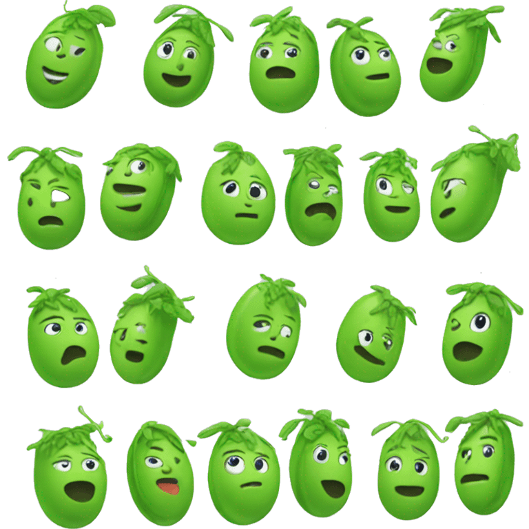 peas doing things emoji