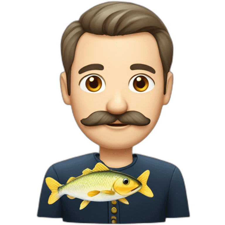 russian moustache husband with fish emoji