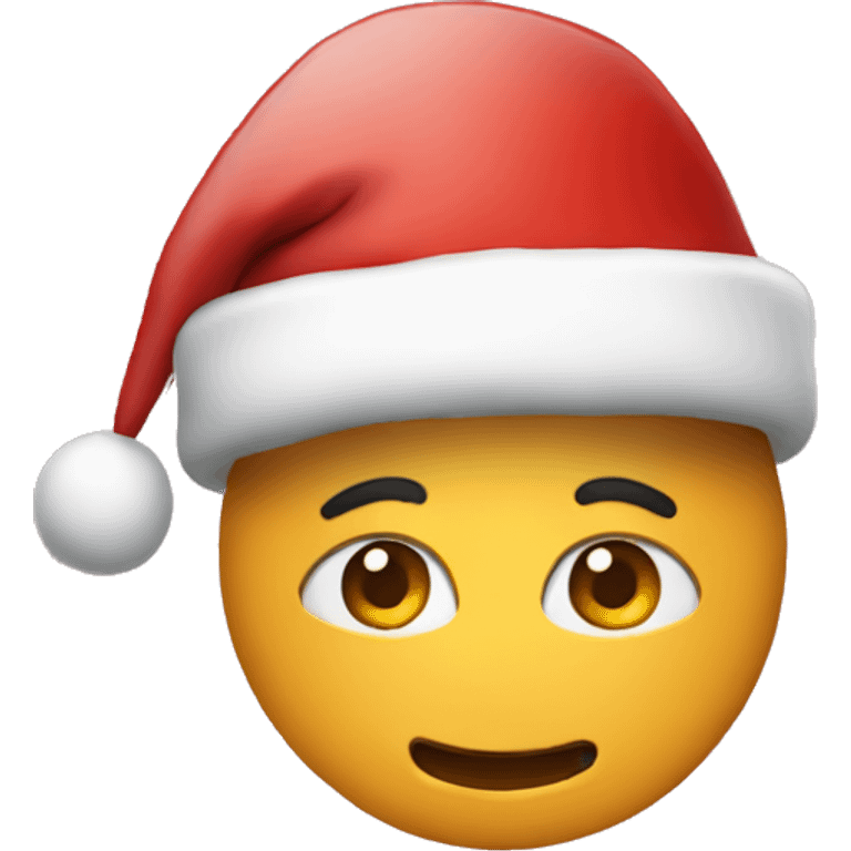 emoji with a christmas hat on emoji