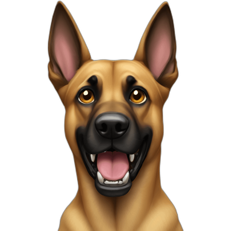 Malinois with monster emoji