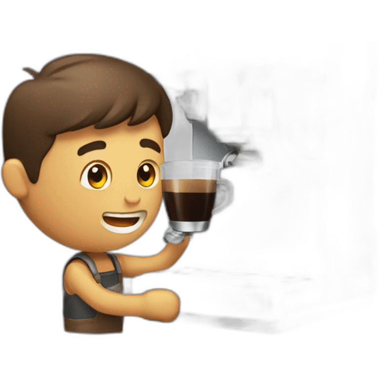 Man who repair a cofee machine emoji