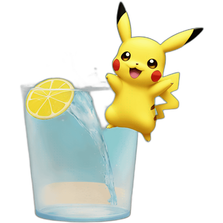 Pikachu drink water emoji