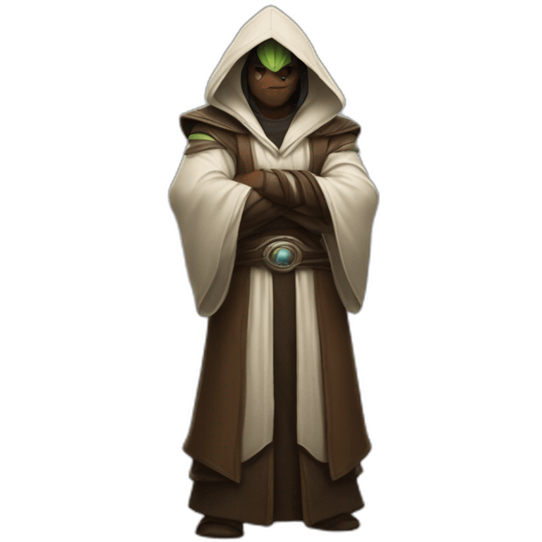 hooded jedi folding arms in world of warcraft emoji