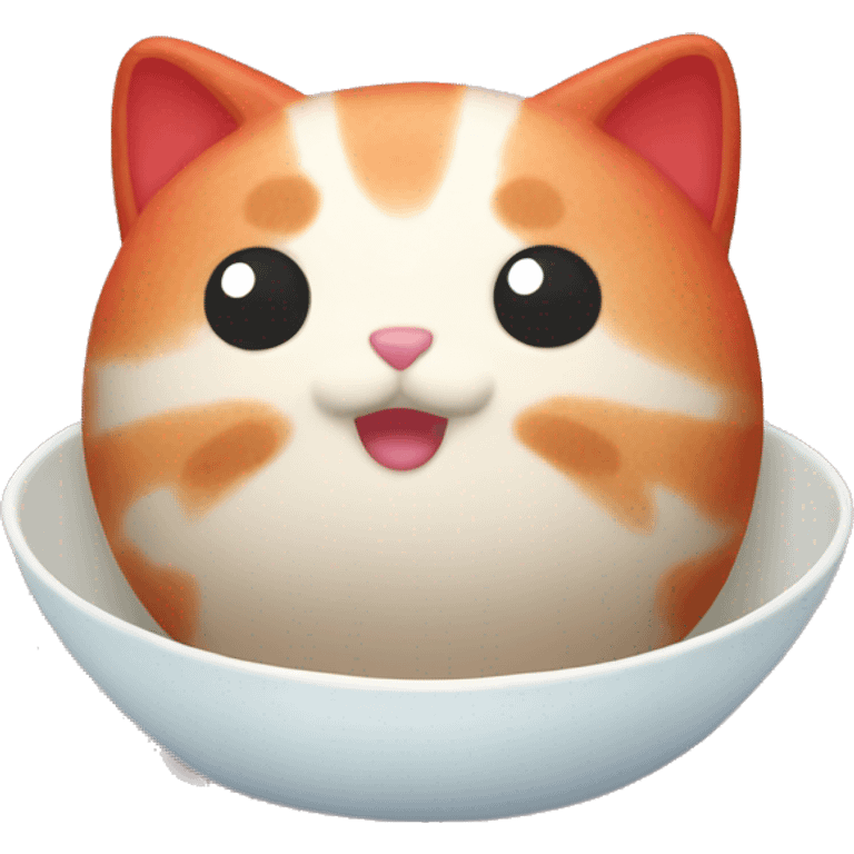 red rice cake mochi cat emoji