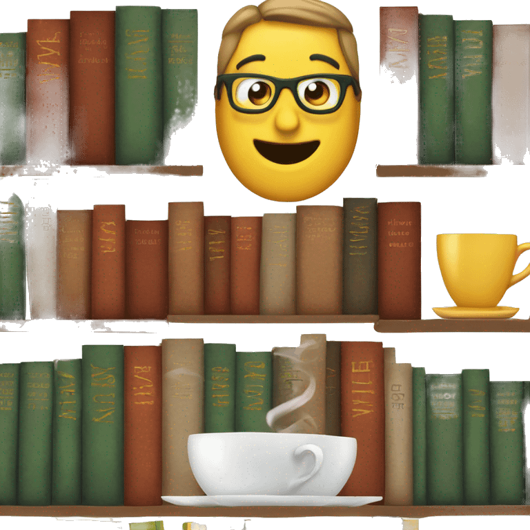 coffee with books emoji