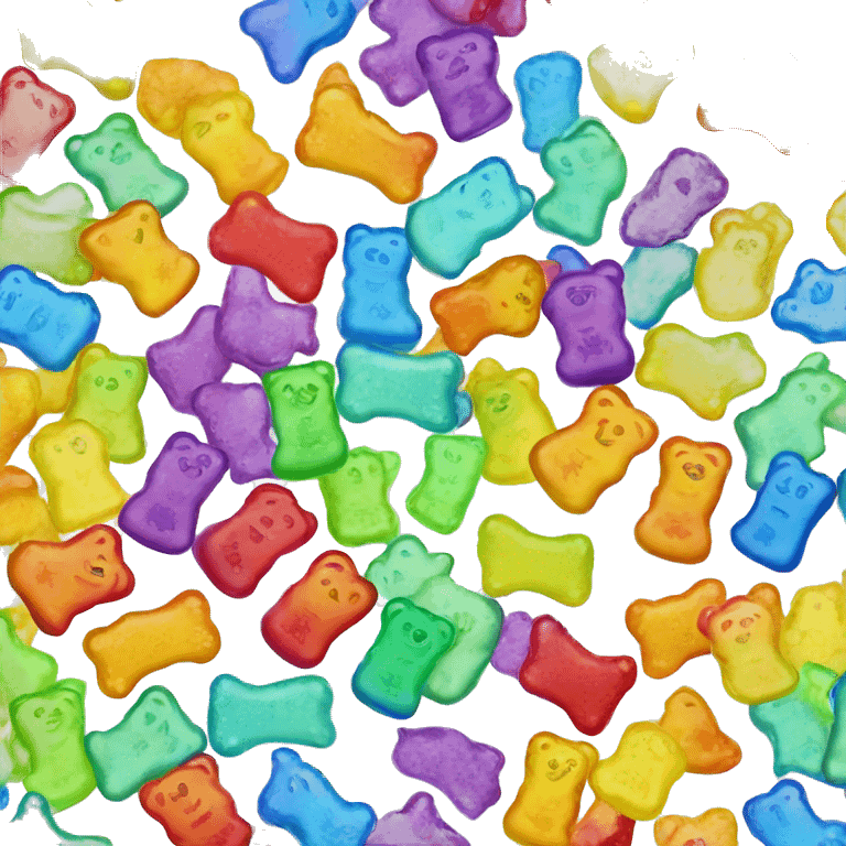 Rainbow colored Gummy bear  emoji