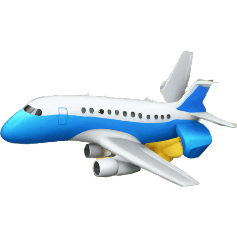 Plane and blue yellow flowers emoji