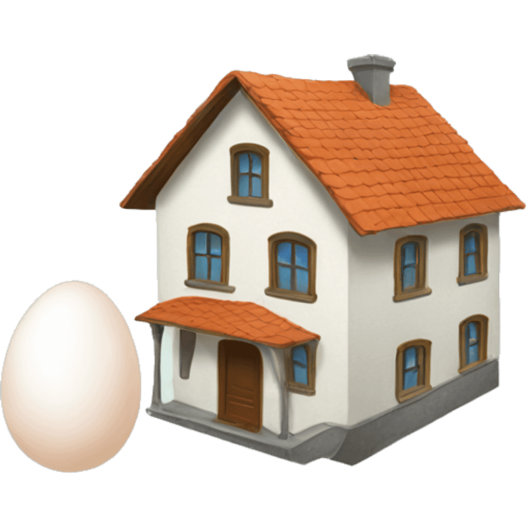 house with egg emoji