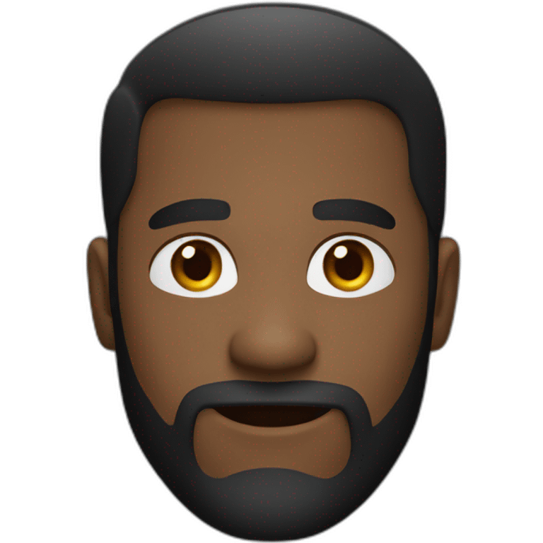 Well-bearded black man, short haircut and black shirt emoji