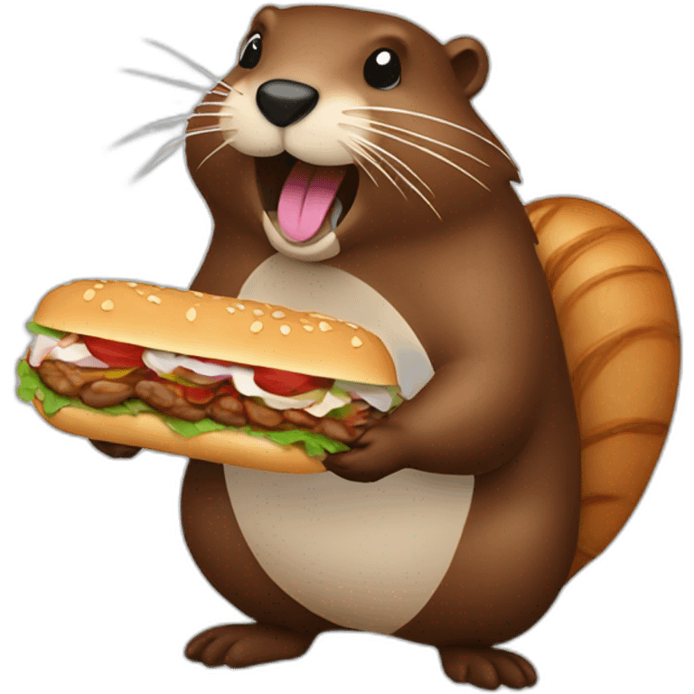 a beaver eating a kebab emoji