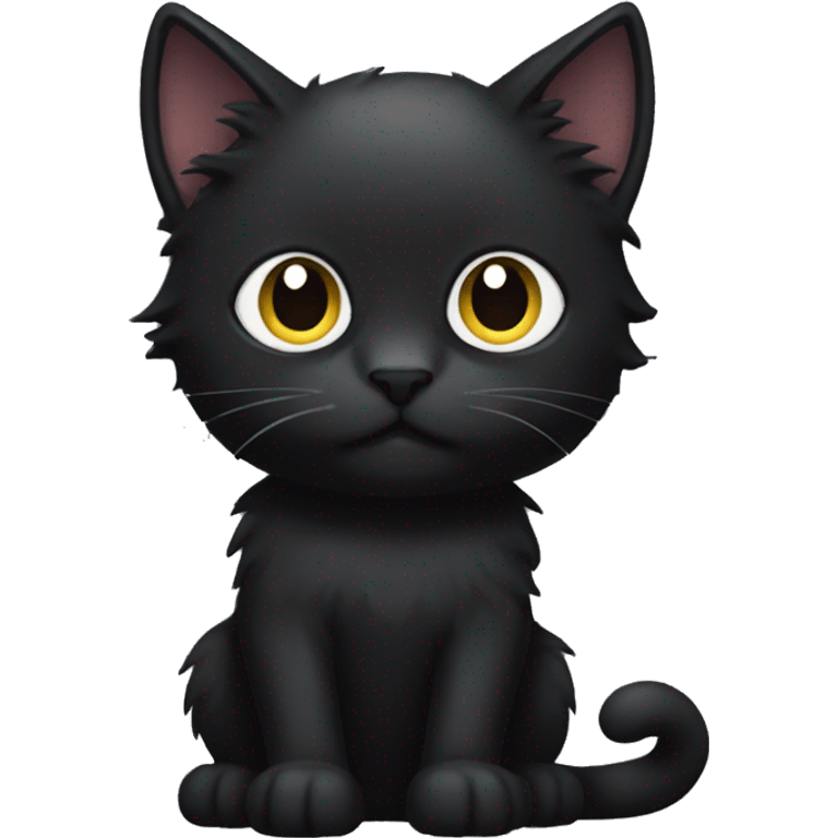 black cat with long hair wearing a github t-shirt emoji