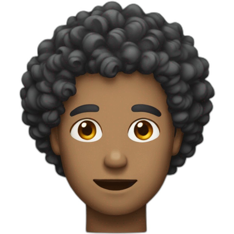 man with curly hair emoji