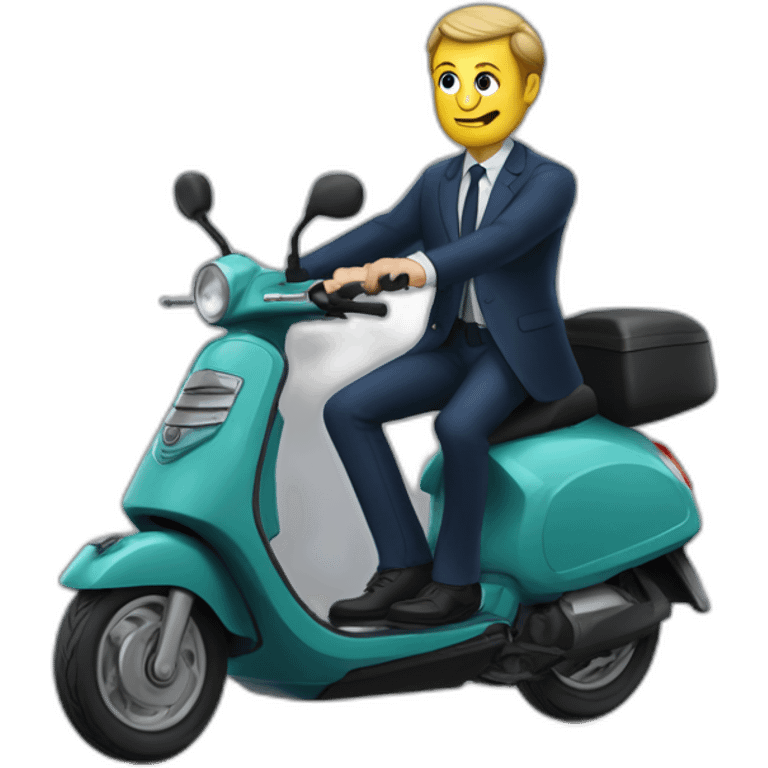 Macron sur un scooter poursuivi par des zombies emoji