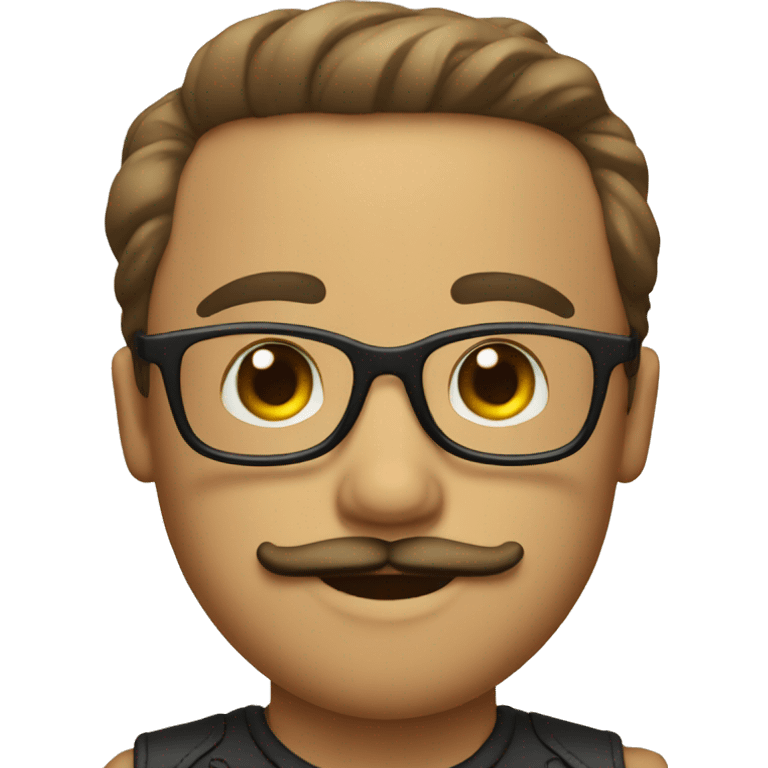 boy with handlebar moustache and glases emoji