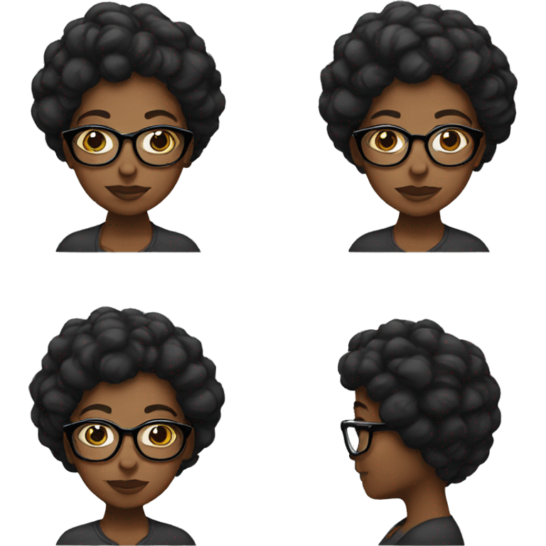 black women with glasses emoji