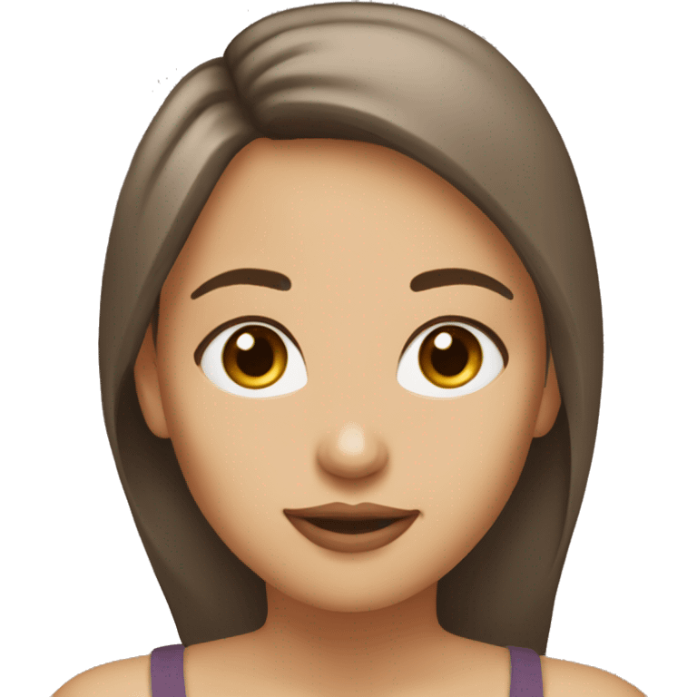 Make a girl have brown eyes and light skin and brown or dark brown hair and nice lips  emoji