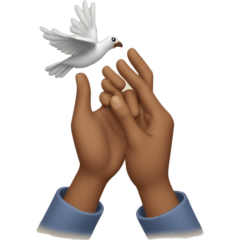 two hands making a bird emoji